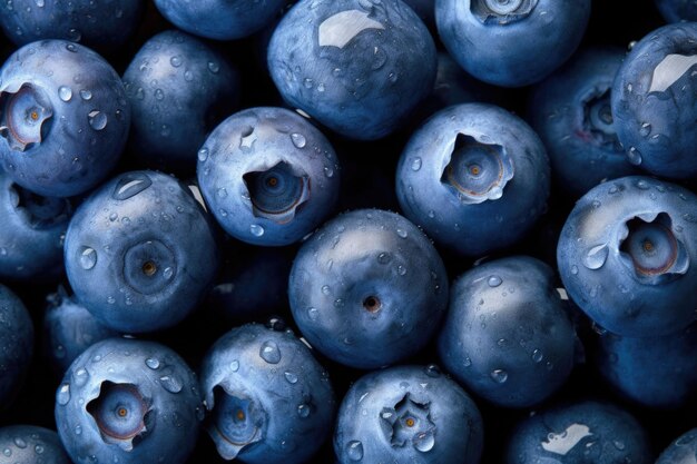 Fresh blueberries background Vegan and vegetarian concept Generative AI