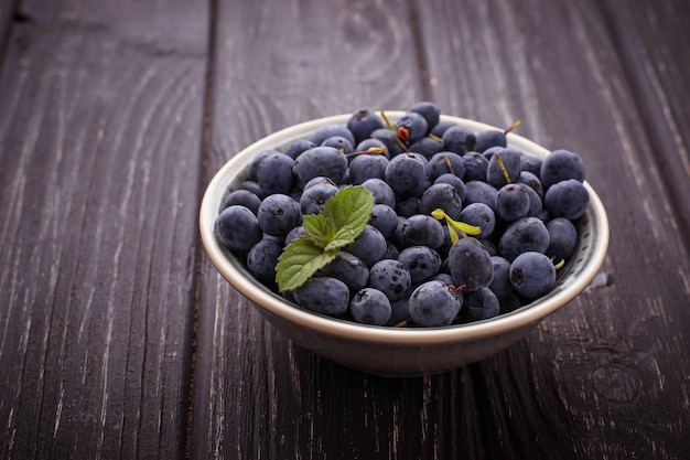 Fresh blueberries in bowl. Selective focus