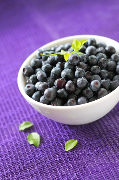 Fresh blueberries in a bowl