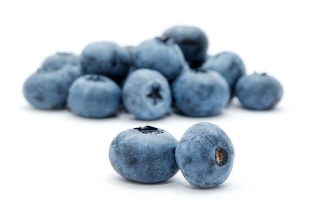 Fresh blueberries isolated on white background