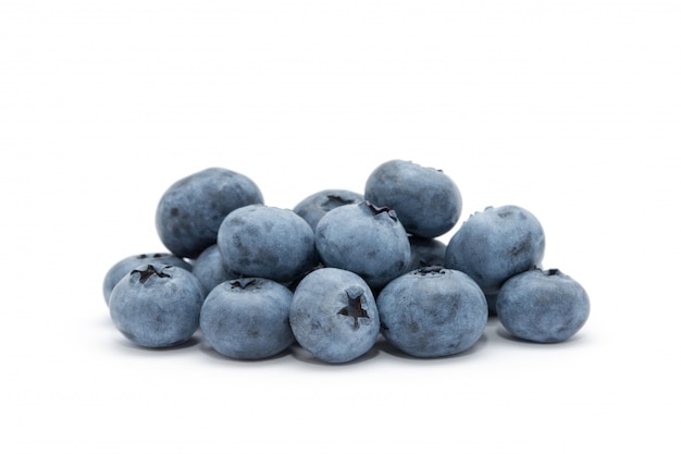 Fresh blueberries isolated on white background