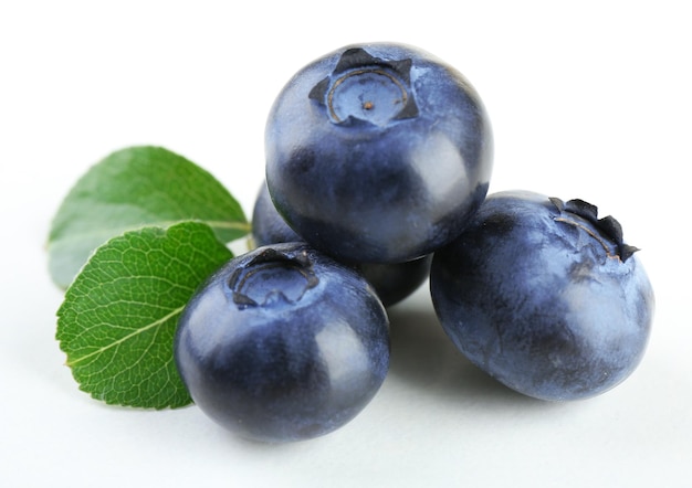 Fresh blueberries isolated on white