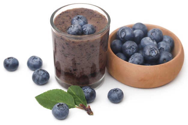 Fresh blueberries and juice