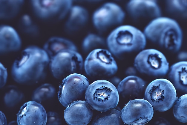 Fresh blueberry background Texture blueberry berries close up 3d render Raster illustration