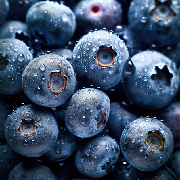 Fresh blueberry background texture blueberry berries close up