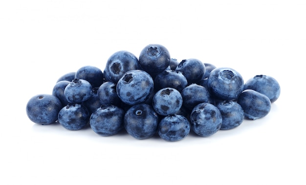 Fresh blueberry fruits on white background