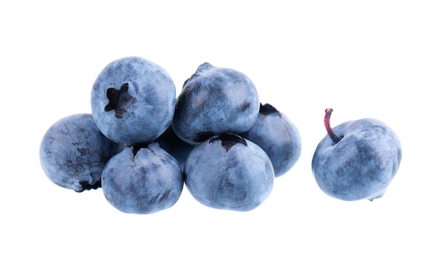 Fresh blueberry isolated on white background Bilberry or whortleberry Clipping path