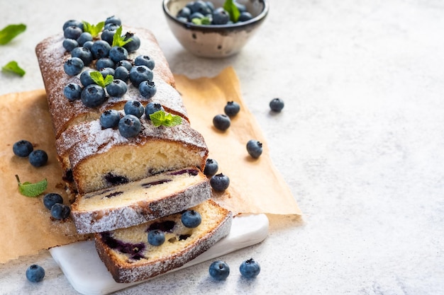 Fresh blueberry loaf cake