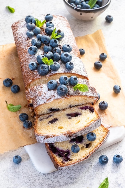 Fresh blueberry loaf cake