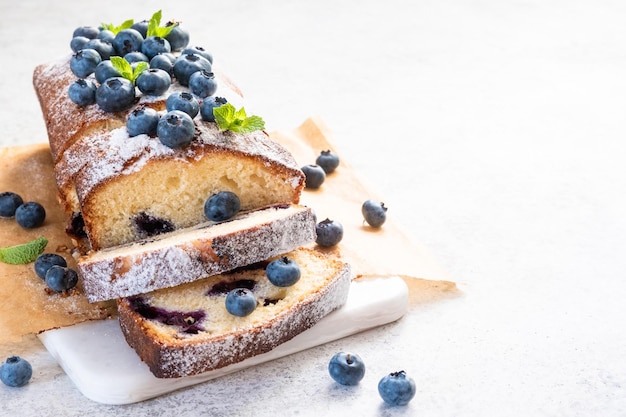 Fresh blueberry loaf cake