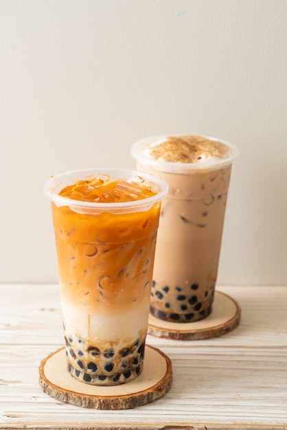 Fresh boba coffee or bubbletea