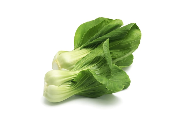 Fresh Bok choy or Chinese cabbage on whitexA