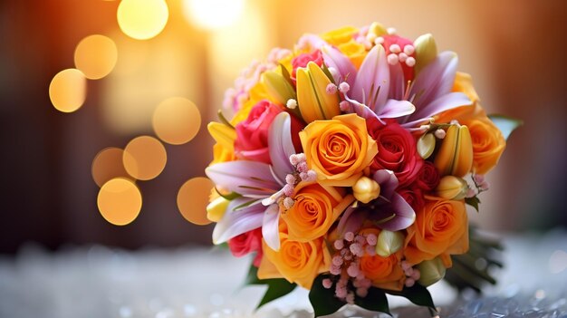 Fresh Bouquet of Colorful flowers for wedding or birthday gift