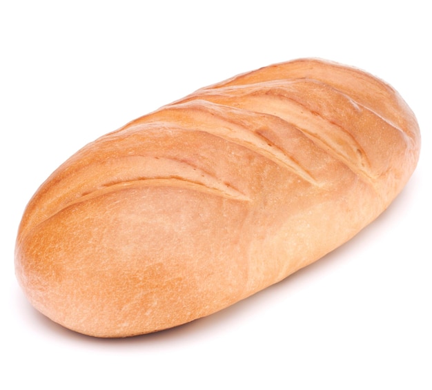 白い背景の切り欠きに分離された焼きたてのパン