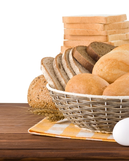 Fresh bread isolated on white surface