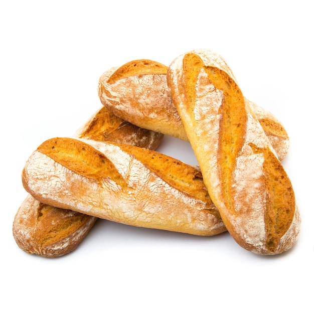 Fresh bread on white background