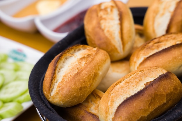 Fresh breads in the basket