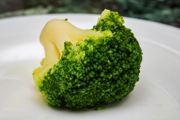 Fresh broccoli close up on a plate