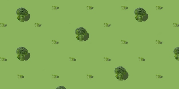 Fresh broccoli in the form of trees and stumps Deforestation concept