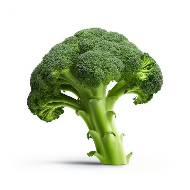 Photo fresh broccoli isolated on white background eyecatching realistic sculptures