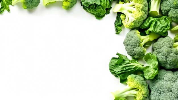 Photo fresh broccoli showcased on a clean white canvas