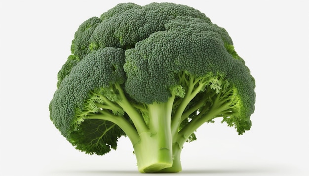 Fresh broccoli on a white background Generative AI