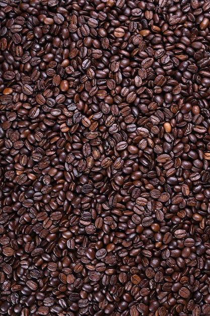 Fresh brown coffee beans texture background