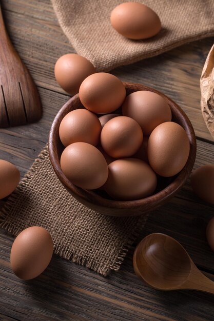 Fresh brown eggs