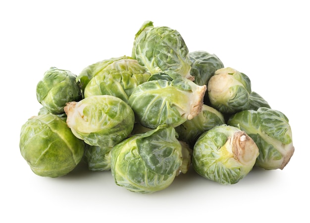 Fresh brussel sprouts isolated on a white background