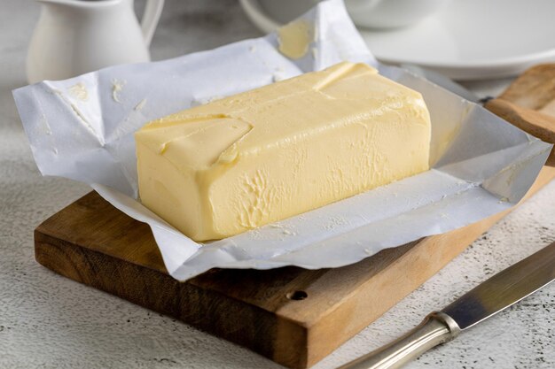 Fresh butter from the farm on the table Butter tablet