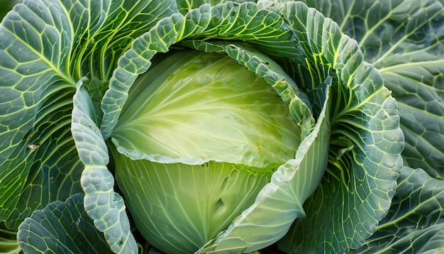 Fresh cabbage on the farm