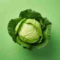 Photo fresh cabbage flower on green background