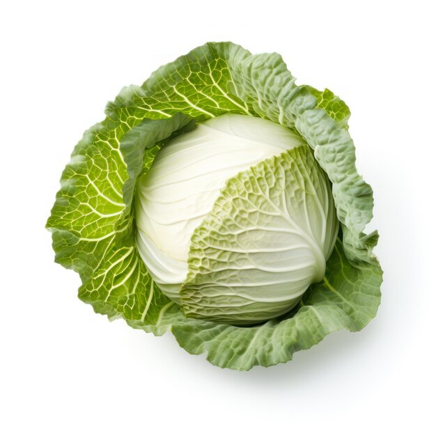 Fresh cabbage flower on white background