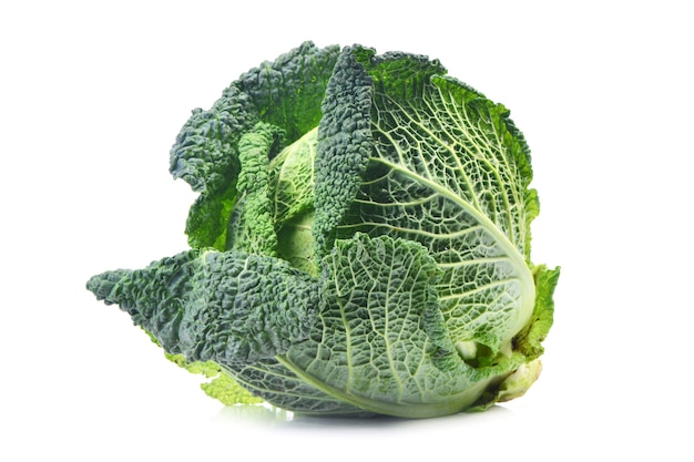 Fresh cabbage on a white background