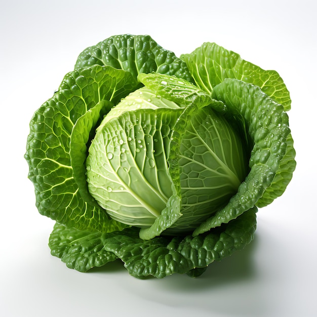 fresh cabbage on white background