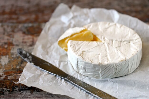 Fresh Camembert cheese.