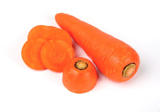 fresh carrot isolated on white background