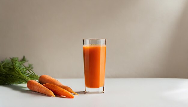 fresh carrot juice inside long glass