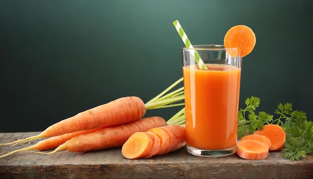 fresh carrot juice inside long glass