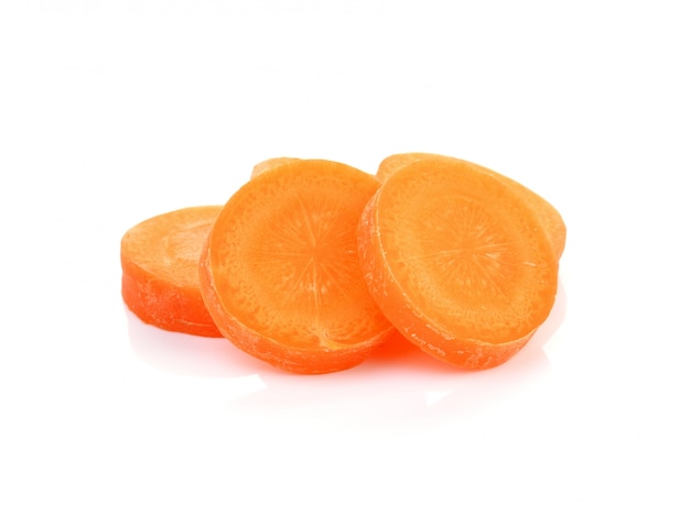 Fresh carrot slice on white