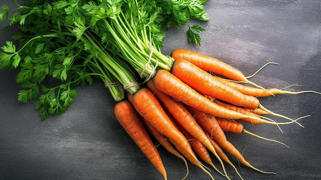 Пучок свежей моркови, созданный искусственным интеллектом