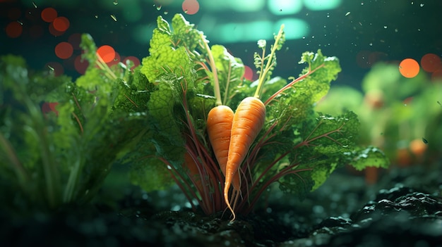 the fresh carrots on ground