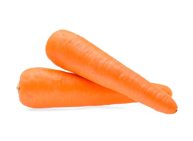 Fresh carrots isolated on white background