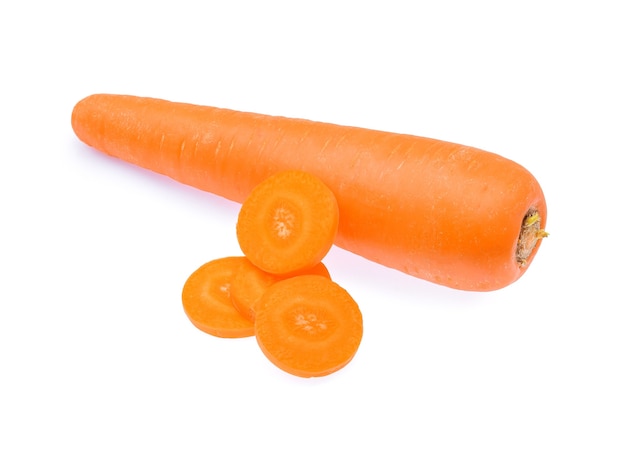 Fresh carrots isolated on white background