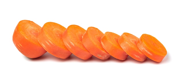 Fresh carrots isolated on white background