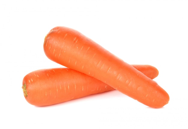 Fresh carrots isolated on white background