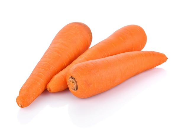 Fresh carrots isolated on white background