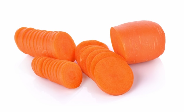 Fresh carrots isolated on white background