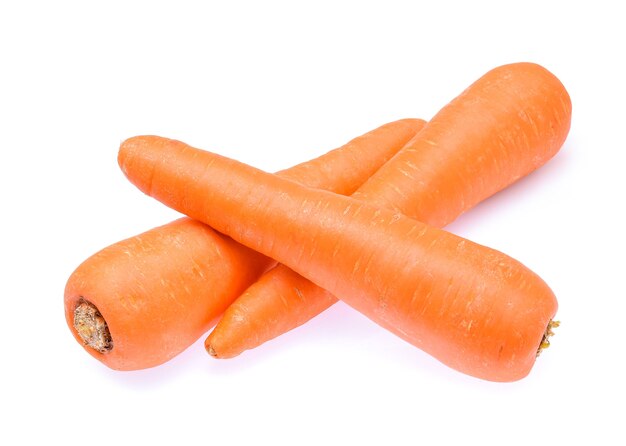 Fresh carrots isolated on white