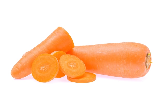 Fresh carrots isolated on white